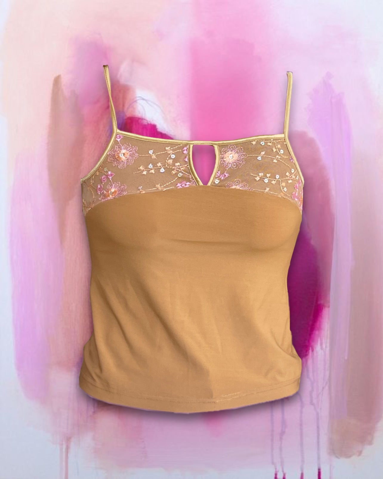 Feenhaftes Senftop mit rosa Pailletten